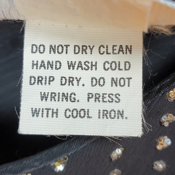 Vintage Rumours sequined see-through black top. Small - Picture 10 of 16